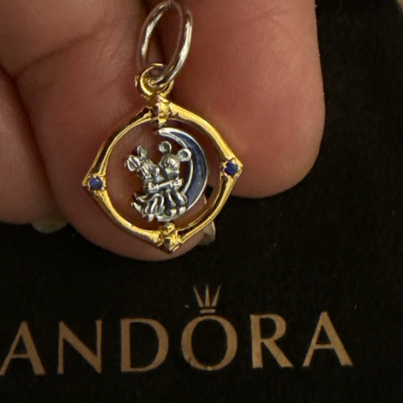 Pandora Gold and Silver Crescent Charm - Picture 4 of 7